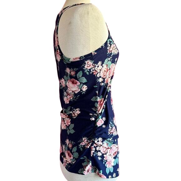 Womens Top Size Medium Maternity Tank Razorback Floral Baby Bump Pregnancy Mommy - Picture 3 of 7
